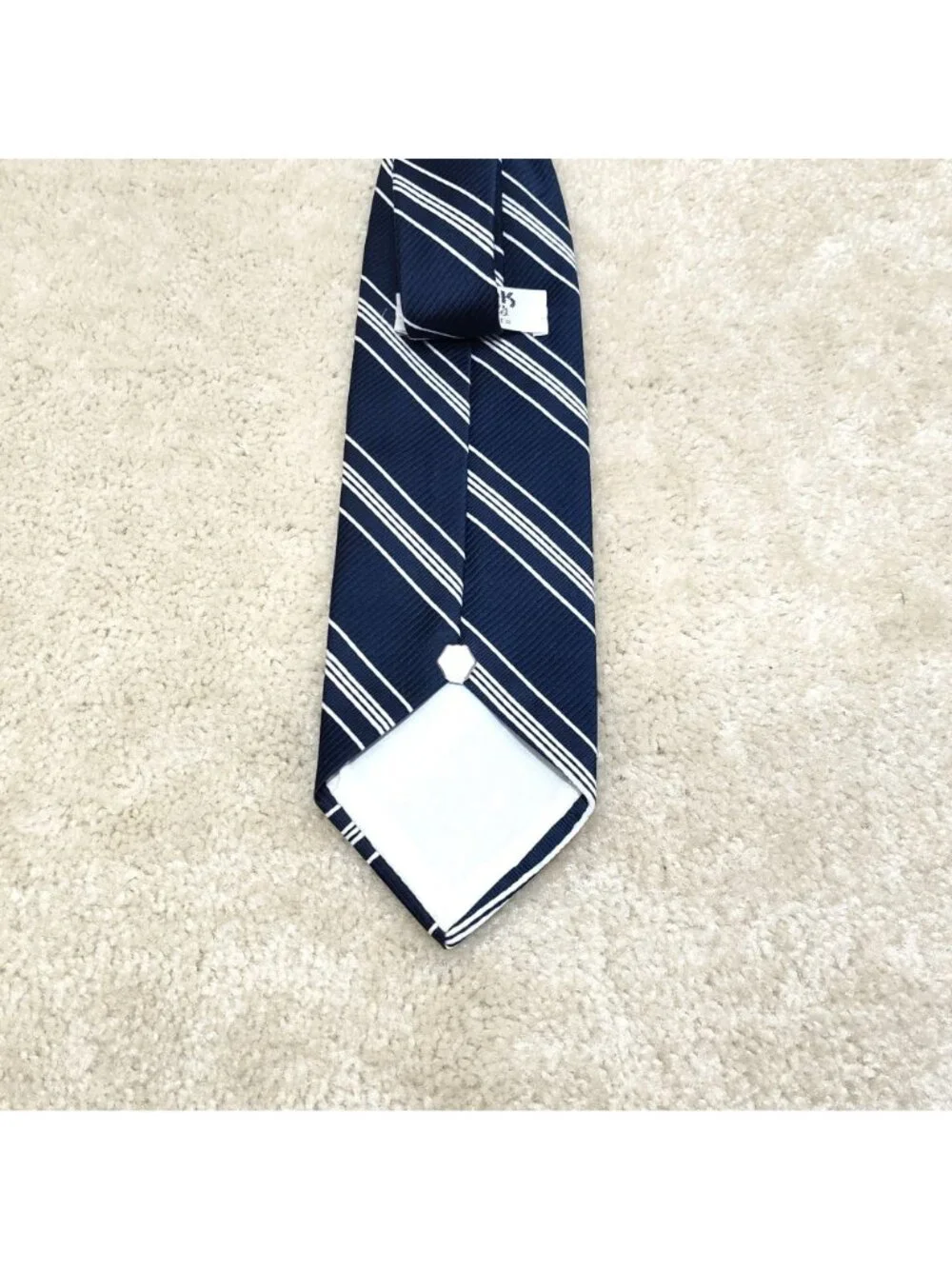 Hickok Le-Bils Clip On Necktie Striped Polyester Pre-Tied Mid Century Vintage
